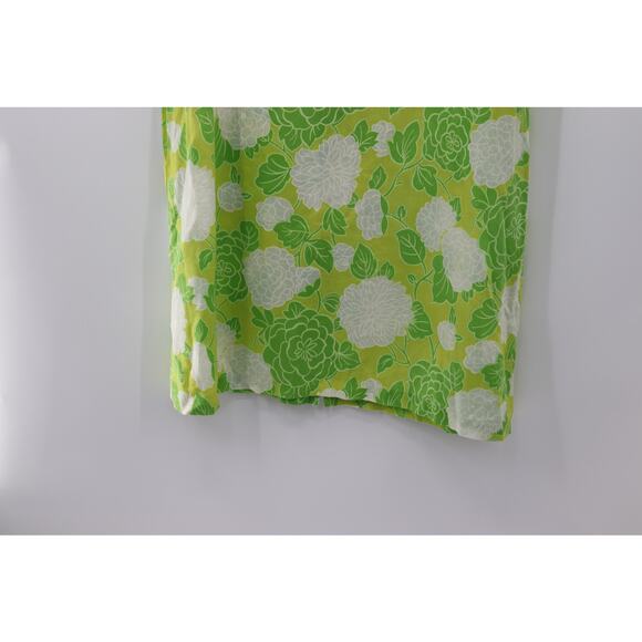 Vintage Green Floor Length Floral Cotton Dress - Picture 11 of 12